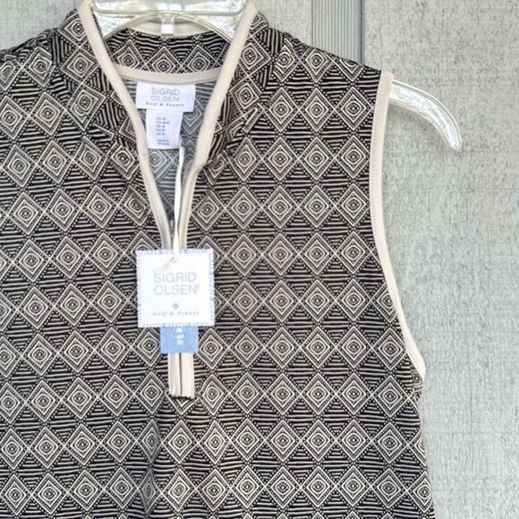 NWT Sigrid Olsen Size M Sleeveless Golf Tennis Top UPF 50 Athleisure - Picture 4 of 12